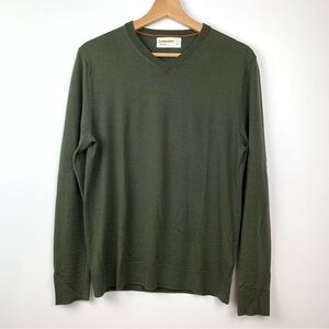 Icebreaker Sweater Mens Base Layer Wool Sz Medium Olive Green Pullover Crewneck